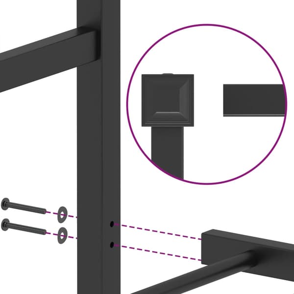 vidaXL metalsengestel med hovedgærde sort 140x190 cm