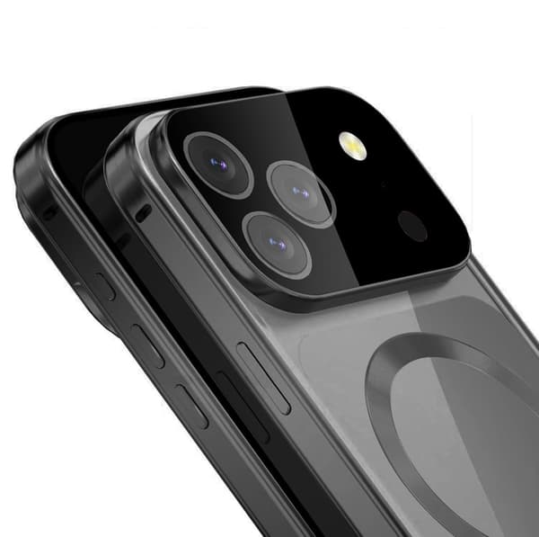 iPhone 17 Pro Max cover, magnetisk dobbeltglas, til MagSafe, sort