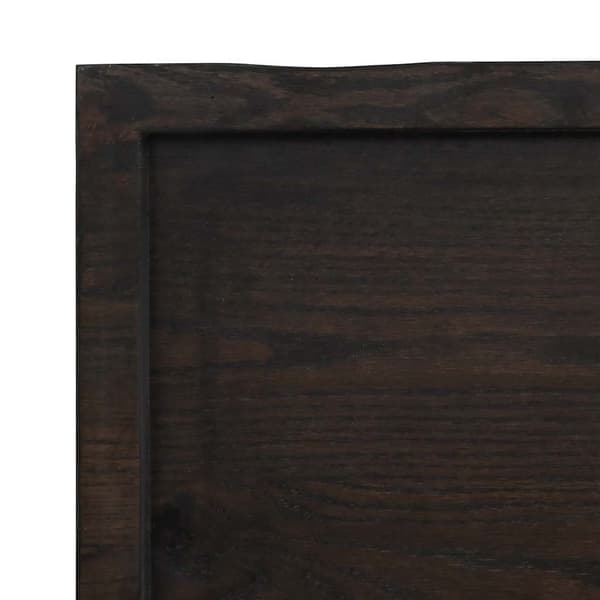 vidaXL hylde mørkebrun 120x50x(2-6) cm egetræsfinish