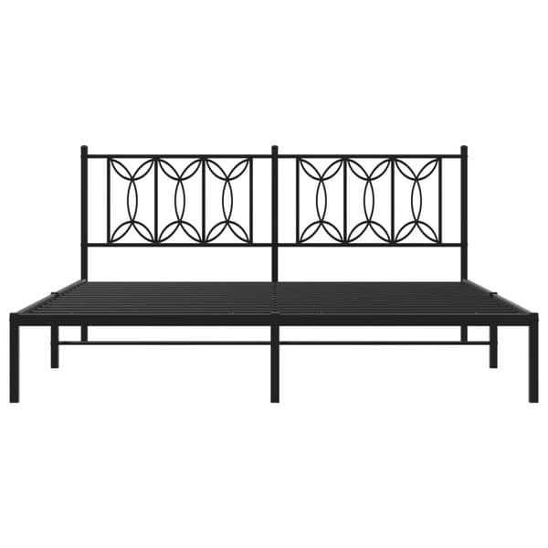 vidaXL metalsengestel med hovedgærde sort 183x213 cm