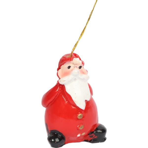 Sæt med 6 røde julegaver med julemotiv 3 cm