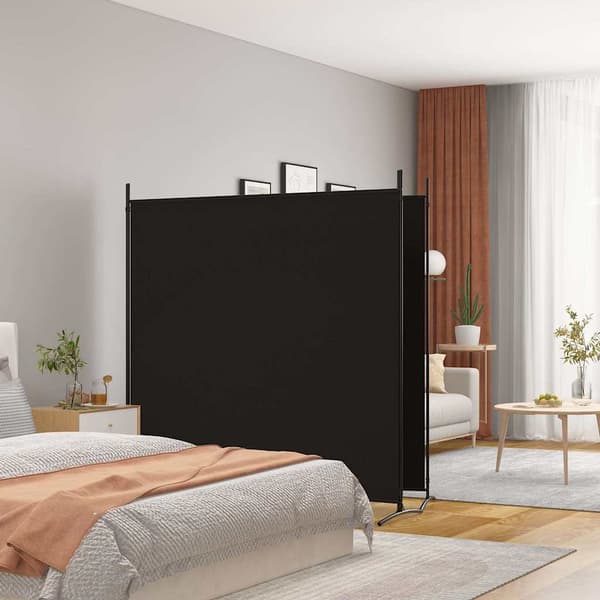 vidaXL 2-panels rumdeler sort 348 x 180 cm stof