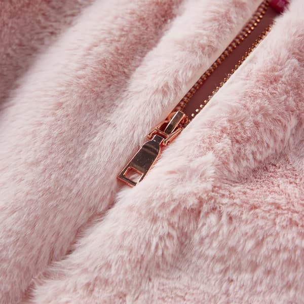 Børnejakke i kunstpels, blød pink, 104