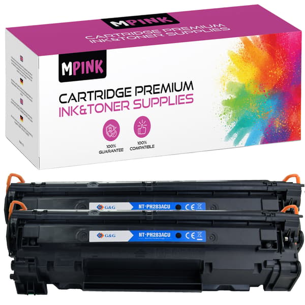 2x toner til HP 83A CF283A GP-HCF283A printer x2
