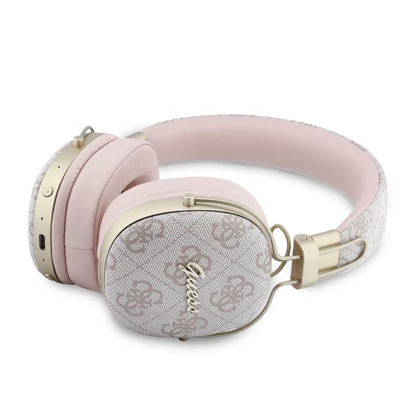Guess Bluetooth ENC Metal 4G Script Logo Pink Over-Ear Hovedtelefoner