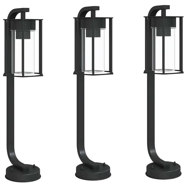 vidaXL havegulvlamper, 3 stk., sort, 60 cm, rustfrit stål