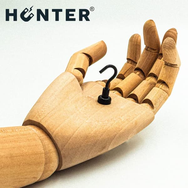 Hunter magnetisk krogholder 12x5mm stærk sort 5 kg bæreevne