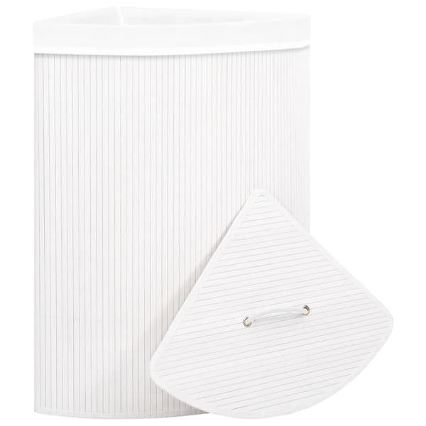 vidaXL Tvättkorg i bambu vit 60 l