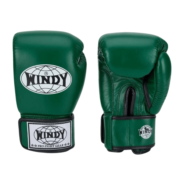 Windy Classic Boxningshandskar i Äkta Läder 14OZ Gröna