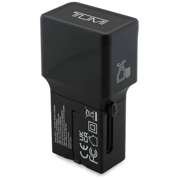 TUMI Rejseadapter 25W USB-C / USB-A Vægoplader + USB-C/USB-C Kabel Sort