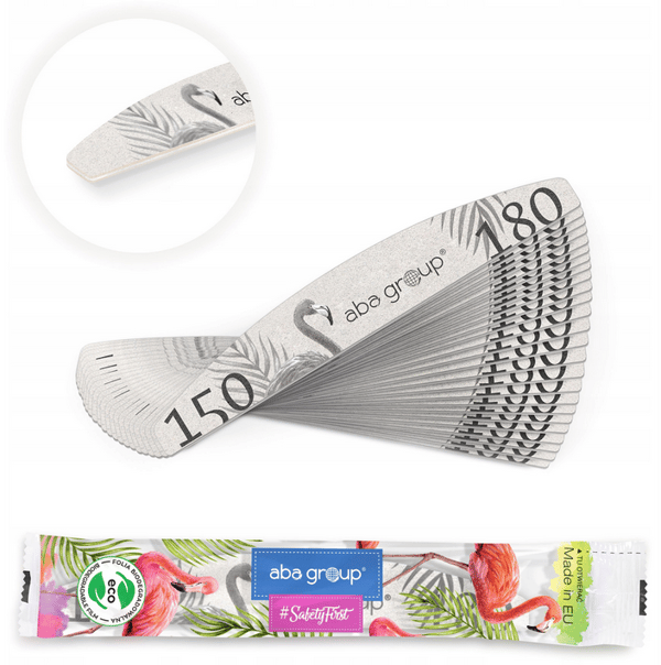 Aba Group SÄKER FÖRPACKNING Halvmånefil 150/180 Slim - Flamingo, 100 stycken