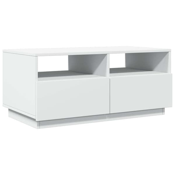 vidaXL LED-soffbord vitt 90x49x40 cm