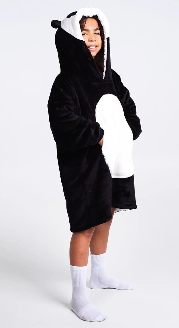 Panda Hyggelig Noxxiez CH326 Oversized Tæppe Sweatshirt til Børn