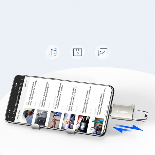 USB-C (han) til USB-A (hun) adapter med snørehul - sølv