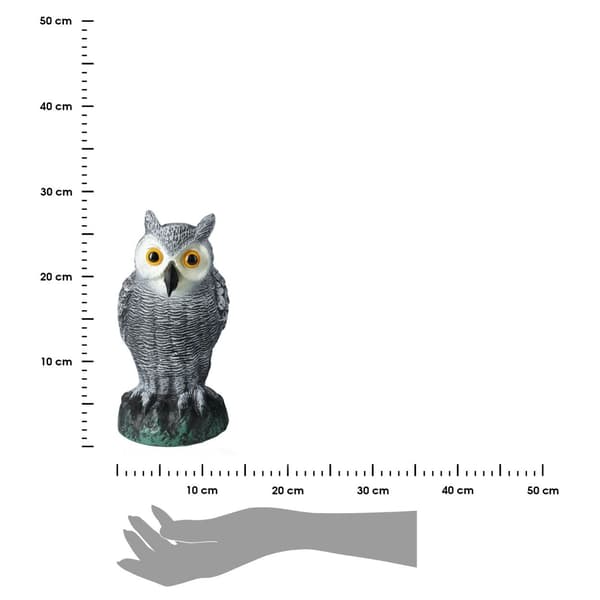Dekorativ trädgårdsuggla grå 25 cm