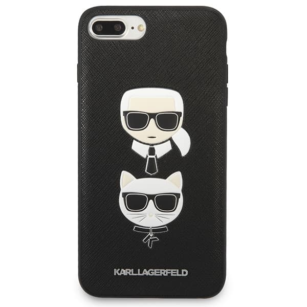 Karl Lagerfeld KLHCI8LSAKICKCBK iPhone7 Plus / 8 Plus sort/sort hårdt cover Saffiano Karl&Choupette Head