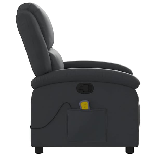 vidaXL lænestol med massagefunktion, sort, ægte læder