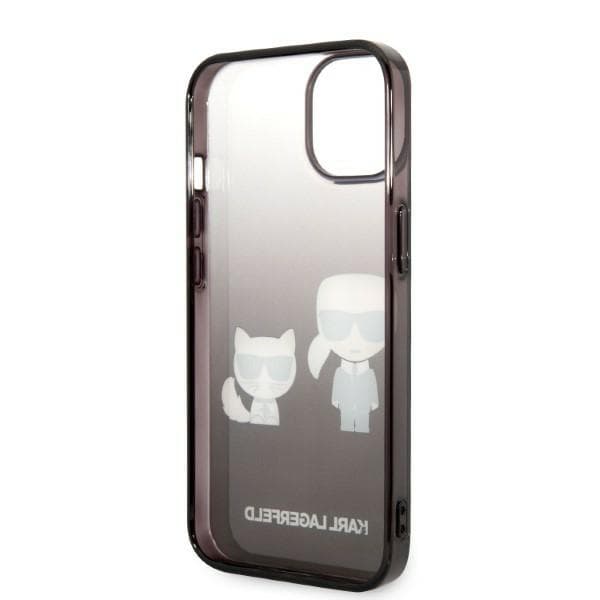 Karl Lagerfeld Ikonik Karl & Choupette-etui til iPhone 14 Pro, sort