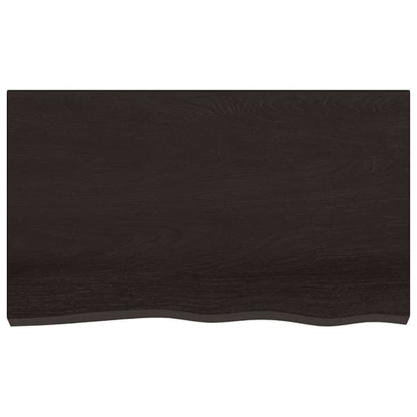 vidaXL bordplade mørkebrun 100x60x2 cm massivt egetræ