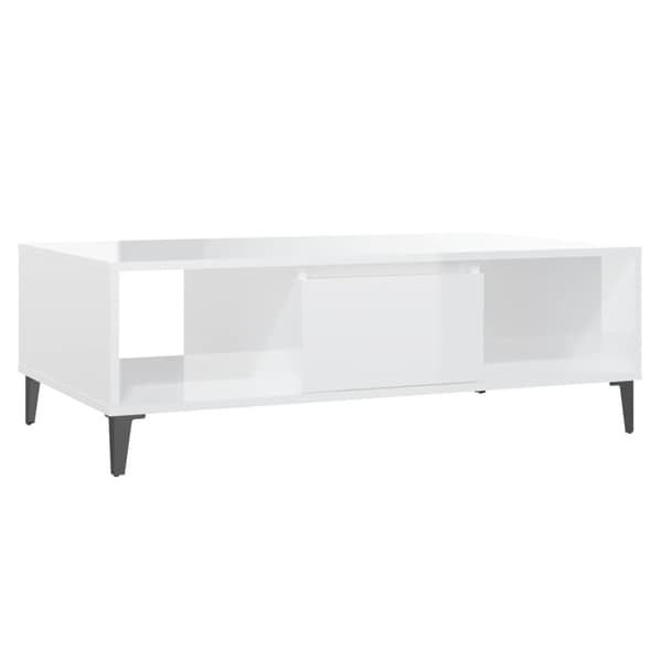 vidaXL Soffbord högglansvitt 103,5x60x35 cm