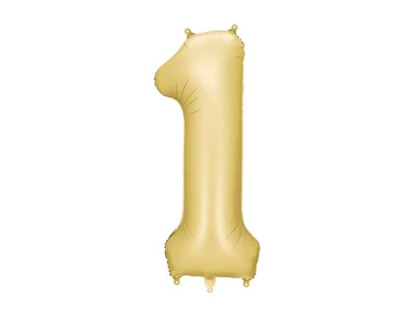 Folieballon nummer 1 86cm guld