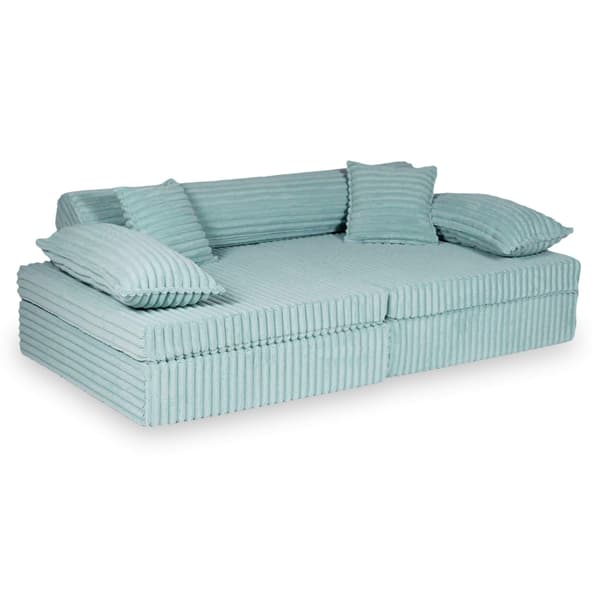 Montessori Premium Waffle Play Sofa Lys Mintgrøn