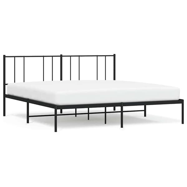 vidaXL metalsengestel med hovedgærde sort 193x203 cm