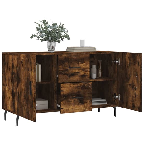 vidaXL kommode, røget eg, 100x36x60 cm, træbaseret materiale