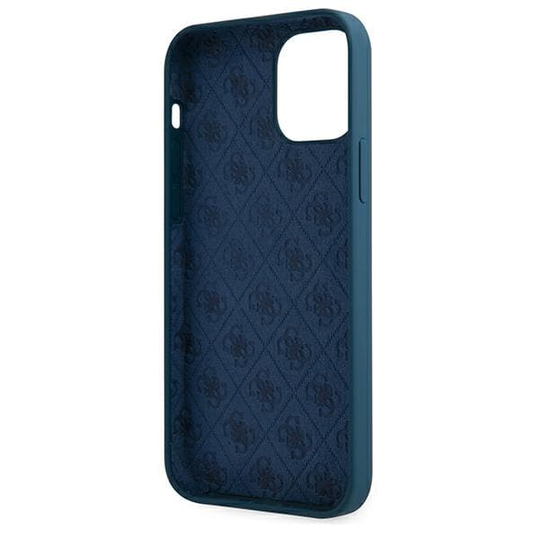 Guess Metal Logo Script-skal till iPhone 12 Pro Max, Blå