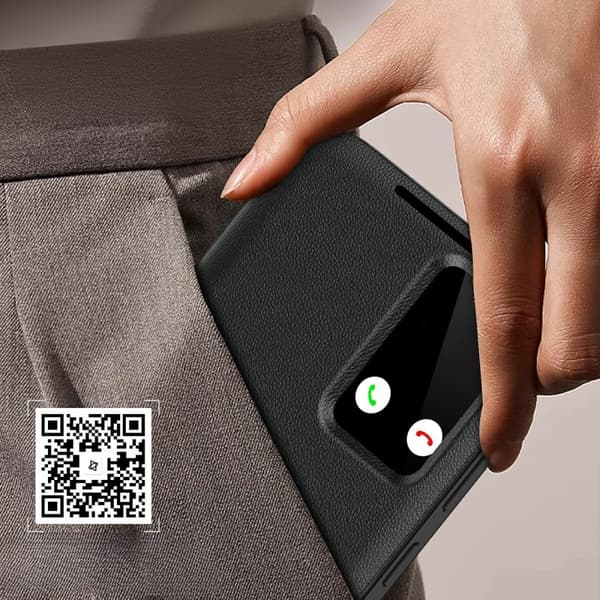 Samsung Galaxy S25 Edge Smart View-cover med kortholder, sort