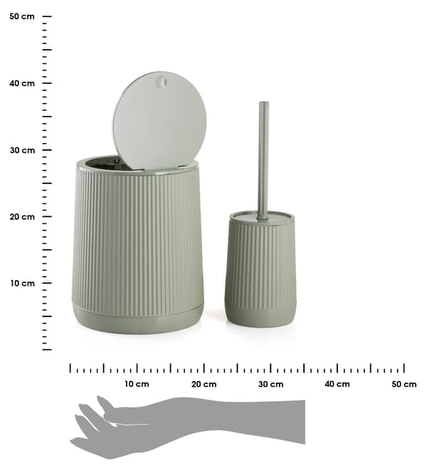 AVENIS badrumsset med 5 delar, grön