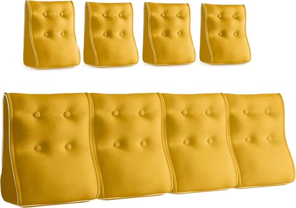 Modulär ergonomisk kudde, imiterad sammet - Gul Modulär ergonomisk kudde, imiterad sammet - Gul 40 cm