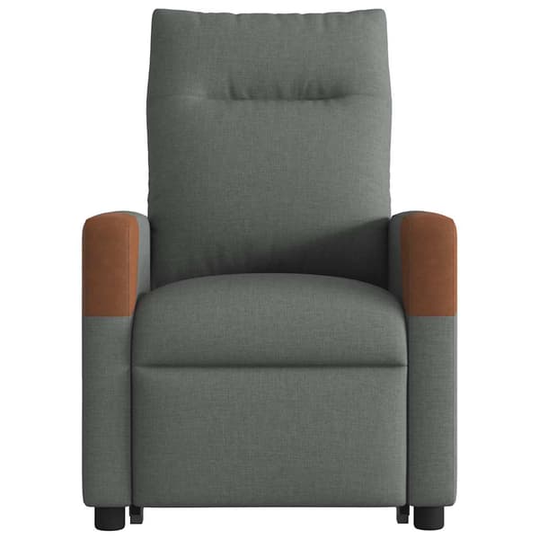 vidaXL Lyftbar massagefåtölj mörkgrå tyg