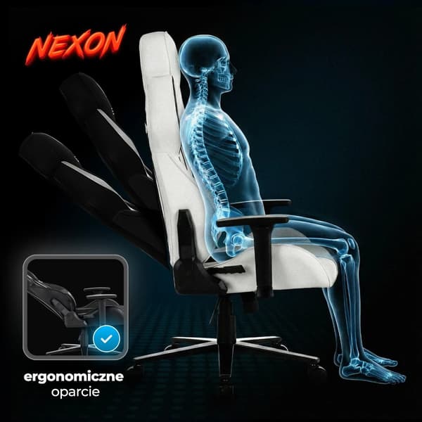 NEXON Snurrstol Gaming Vit Modern
