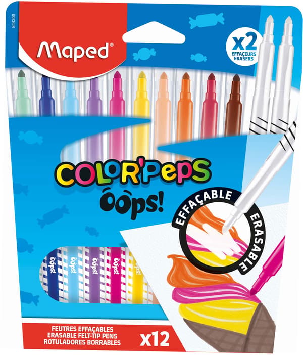 Colorpeps Oops sletbare tuscher. 12 farver