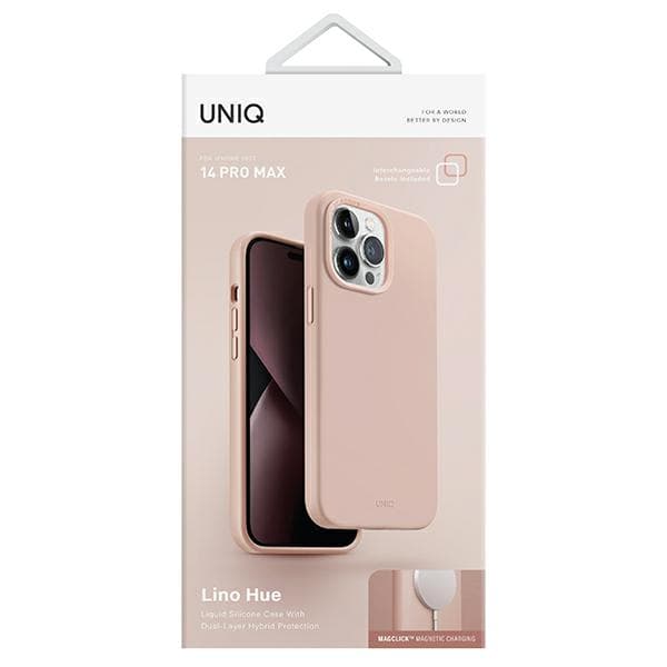 UNIQ Lino MagSafe-etui til iPhone 14 Pro Max, lyserød