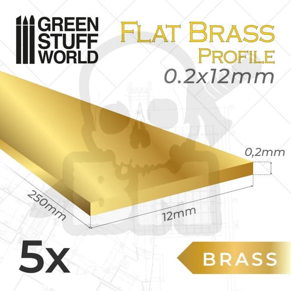 GSTU506340 Flad messingprofil 0,2 x 12 mm