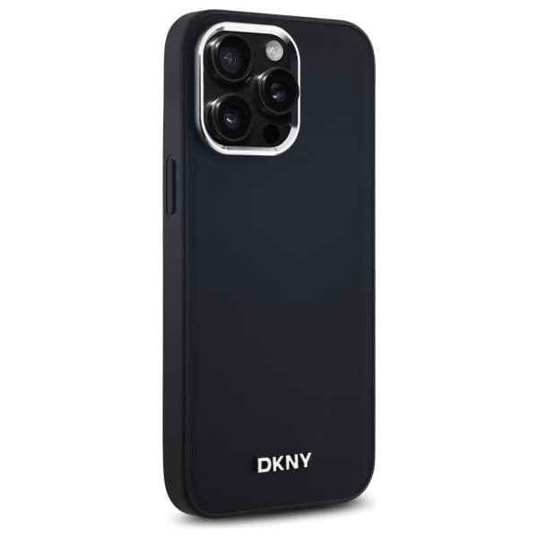 DKNY Plain Logo MagSafe -kotelo iPhone 14 Pro Maxille, musta
