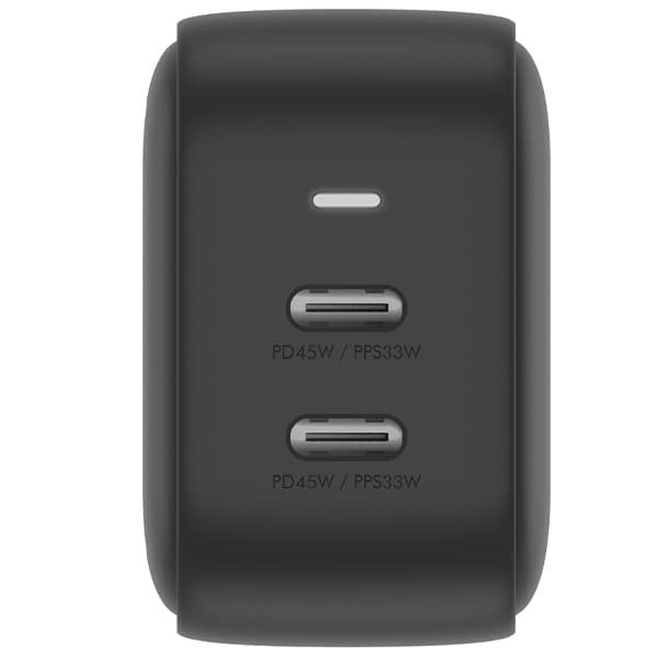 ENERGEA 2xUSB-C PD-PPS 45W2C sort/sort US+EU Travelite GAN45