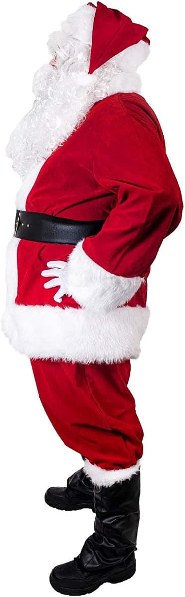 TG63185 Professionell sammetstomtekostym för jul