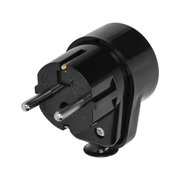 Uni-Schuko stik med Schuko jordstik 16A 230V sort