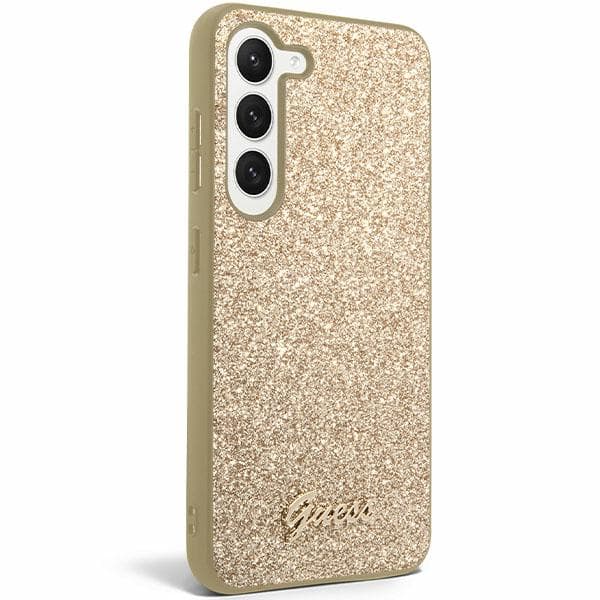 Guess Glitter Script-skal till Galaxy S24+, guld