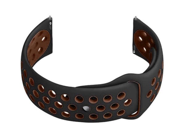 Gummirem til smartwatch U11 - sort/brun - 20mm