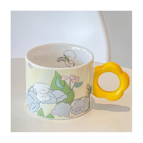 Blommig mugg med sked 280 ml + presentask KB01ZO