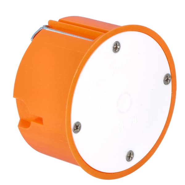 Infälld gipsdosa, med skruvar, orange P 70f