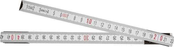 Stalco Foldbart Målebånd Hvidt 1m S-10321