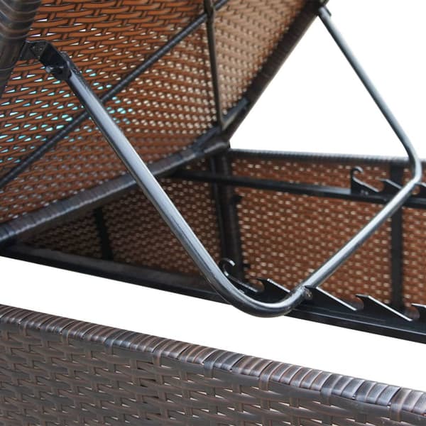 vidaXL liggestol med hynde, polyrattan, brun