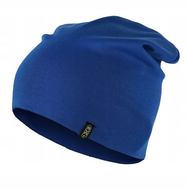 Isoleret blå unisex hue, stilfuld til efteråret, behagelig beanie