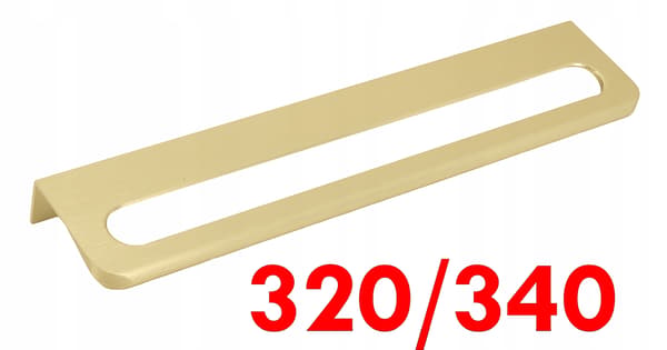 Møbelgreb med guldkant, 320/340 mm, let og holdbart til skabe UA08