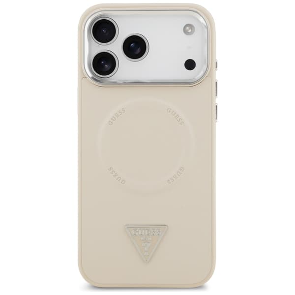 Guess Triangle Logo MagSafe -kotelo iPhone 17 Prolle, beige